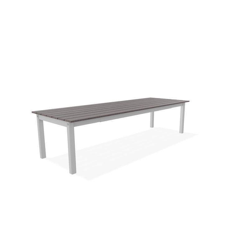 Table de salle à manger extensible 42 po x 120 po, Brun / Blanc