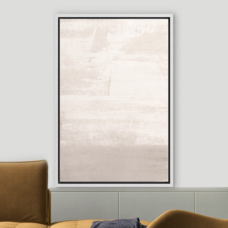 Formes abstraites tannées gris pastel brossé discret formes minimalistes relax calme salon bureau, Blanc, H 24 po x l 16 po