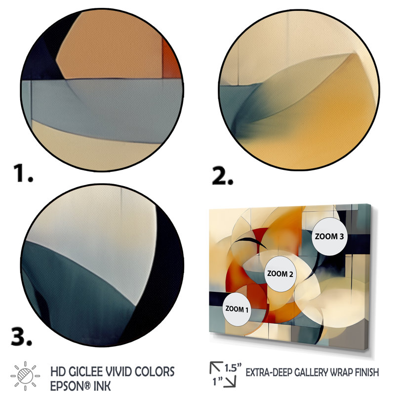 Damore Exploring Abstracted Patterns I - geometric canvas Print, Black Floater Framed, 24" H x 32" W x 1" D