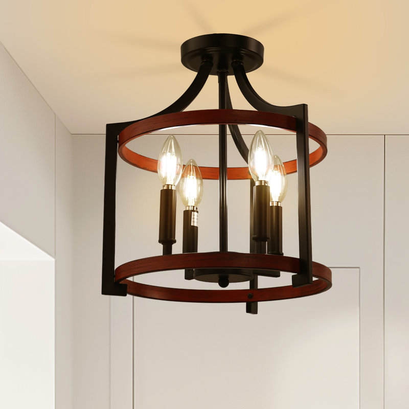 Hallvard Semi Flush Mount, Brown