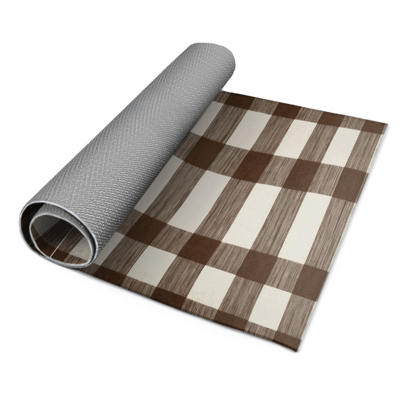 Tapis intérieur / extérieur gris HorizontalStripes, Rectangulaire 8 pi x 10 pi