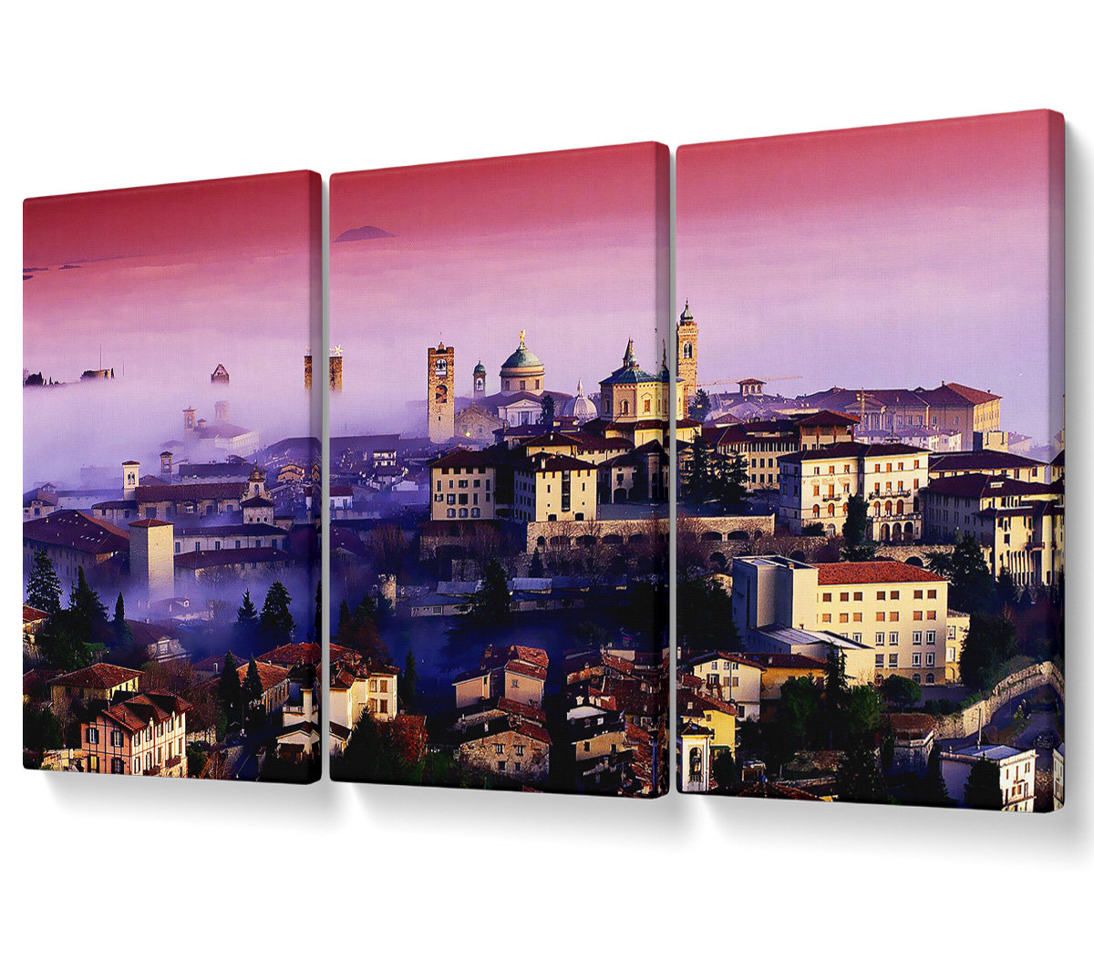 Ebern Designs Italian City Mist - 3 Piece Wrapped Canvas Graphic Art ...