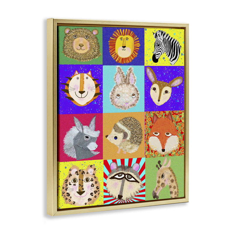 Cadre flottant à fourrure d'animaux, design par Lynnda Rakos, H 21 po x l 17 po, Cadre flottant métallique doré