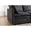 Canapé modulaire rembourré en U avec 5 coussins de dossier moelleux gris foncé