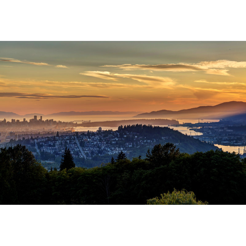 Vancouver At Sunset - Wrapped Canvas Print, 30cm H x 46cm W