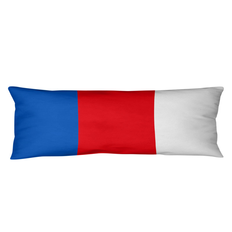 Polyester Medium Pillow, Blue/Red Middle, Aaru 