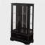 Lighted Glass Curio Display Cabinet with Adjustable Shelves - 2 Doors, 1 Drawer, LED Lights, Elegant Light Oak Finish-1682156644