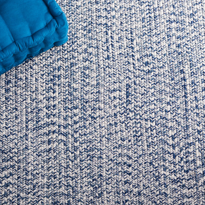 Trombetta Stain Resistant Indoor / Outdoor Area Rug, Runner 2'3" x 12', Dark Blue/Ivory