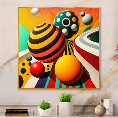 Pop Art Colorful Spheres I - reproduction de cadre flottant sur toile
