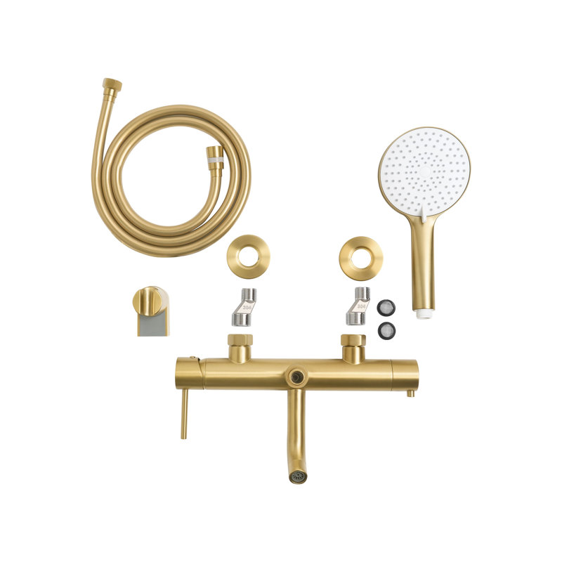 Wall Mounted Bath Shower Mixer Tap MELIQUINA, Gold