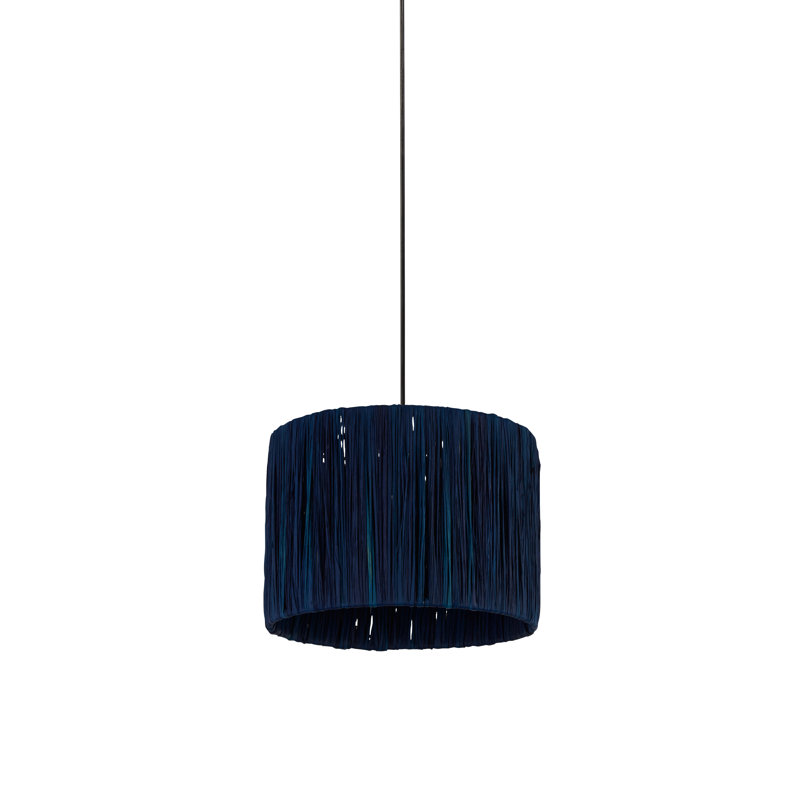Raffia And Mild Steel Traditional, Blue, 18 cm H x 25 cm W x 25cm D