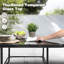 Ensemble repas 5 pièces pour l'extérieur, chaises empilables et trou pour parasol PVC-coated polyester