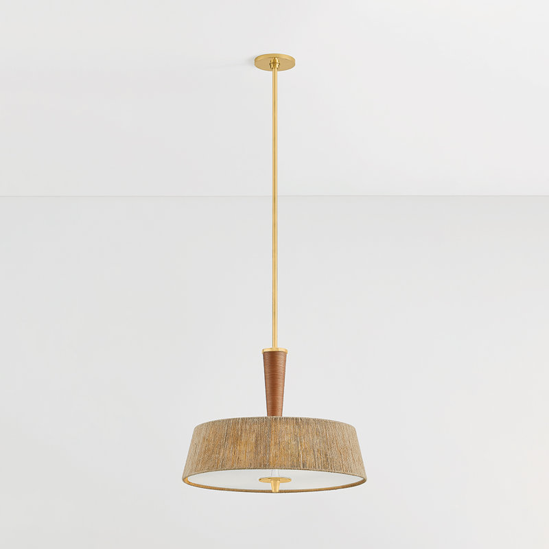George Pendant in Aged Brass by Cortney Bishop, 17.25" H x 22" W x 22" D