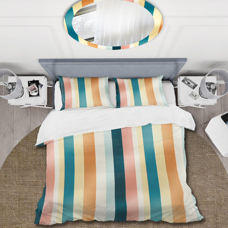 Ensemble de housse de couette Retro Revival, Housse de couette pour très grand lit et 2 très