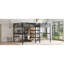 Lit mezzanine simple en métal avec bureau double, rangement et prises de courant, espace de réduction de bruit - Apparence au-dessus d'un lit simple, garde-robe, tablettes, prise électrique pour une recharge pratique, économie