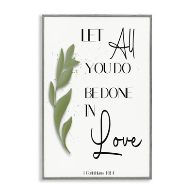 Done In Love Proverb Framed Giclee, design by Amber Clarkson