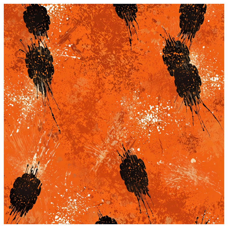 Rideaux de douche orange et noir, L 70 po x H 84 po