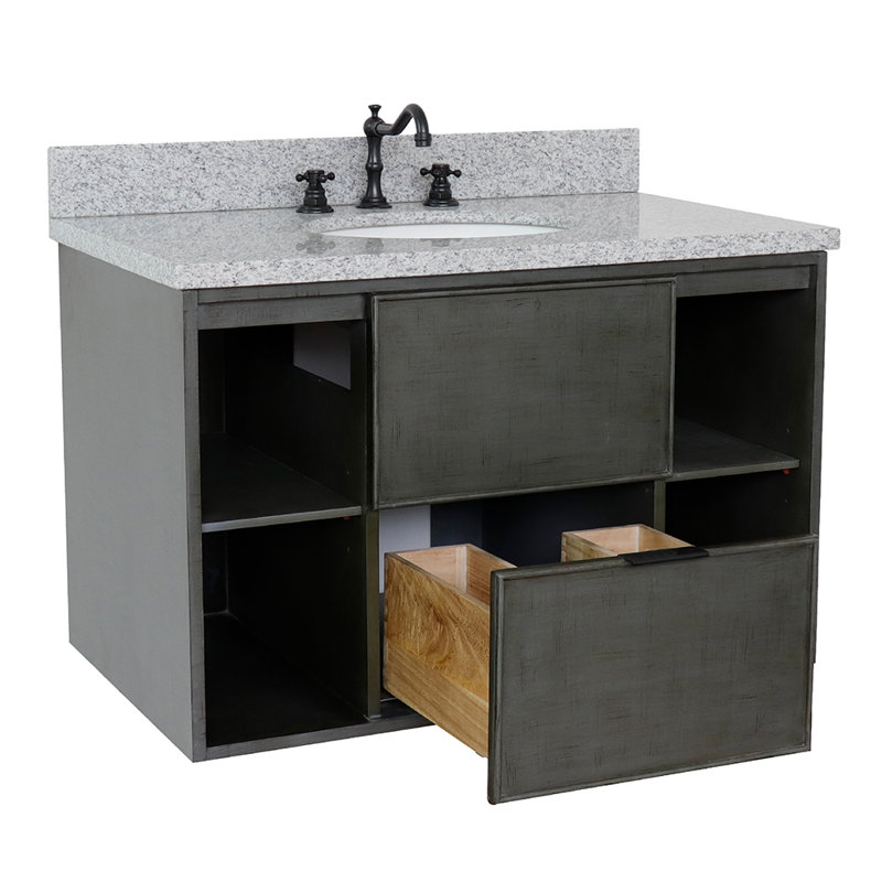 Meuble-lavabo mural simple 37 po, Granite