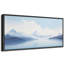 Tranquil Mountain Peaks Blue Landscape Vintage Inspired Stripes, reproduction d'art sur toile-98042163-111665152