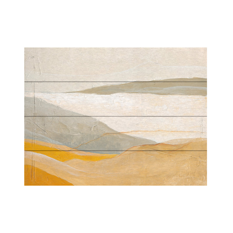 Design Fabrikken Yellow Field Wood Slat Art, H 12 po x l 16 po