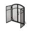 Pare-étincelles en fer noir mat avec portes et outils, 50,5 po X 32 po 5,5 po, pliable 4 noir, 5,5 po