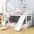 Twin Over Twin Wood Bunk Bed with Cabinet and Slide-1999314185