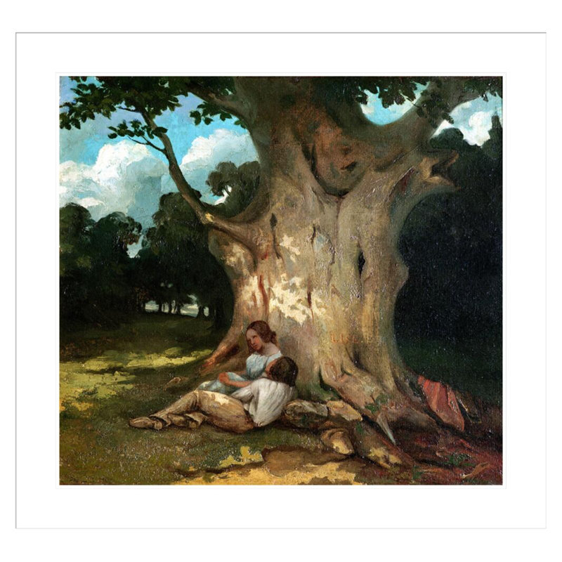 «The Large Oak» par Gustave Courbet, impression giclée sur cadre, H 33,5 po x l 35,67 po