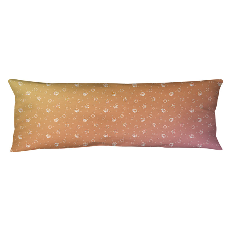 Oreiller pour le corps en polyester Katelyn Elizabeth, Rose / Orange, Motif de coquillage
