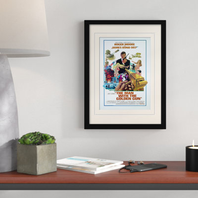 The Man With Golden Gun" Framed Vintage Advertisement Gun - Single Picture Frame Print