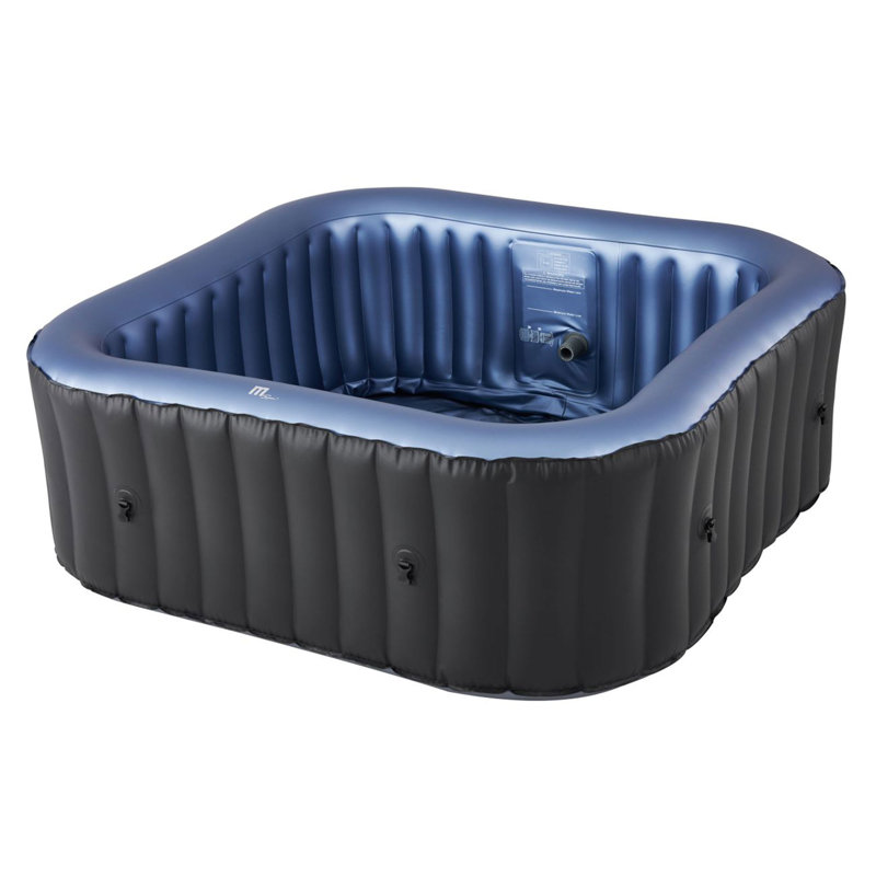 MSpa Square Inflatable Bubble Massage Spa, 4 to 6 Person Outdoor Hot Tub, Tekapo
