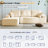Compression-Boneless 96" L-Shaped Cloud Sectional Sofa with Oversized Chaise, Modular 3-Seater Corduroy Couch for Living Room & Bedroom,  Deep Seat No Assembly Required-491833094-499844872
