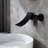 Matte Black Bathroom Wall Mount Faucet, Broad Spout, Exact Control Of Water Temperature And Flow, Fits Sinks Baths Widespread Faucet In Black, Wide Waterfall Precision Valve, Space, For Sink Bathtub-121768038