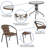 28'' Round Metal Table with Rattan Edging and 2 Rattan Stack Chairs-374904535