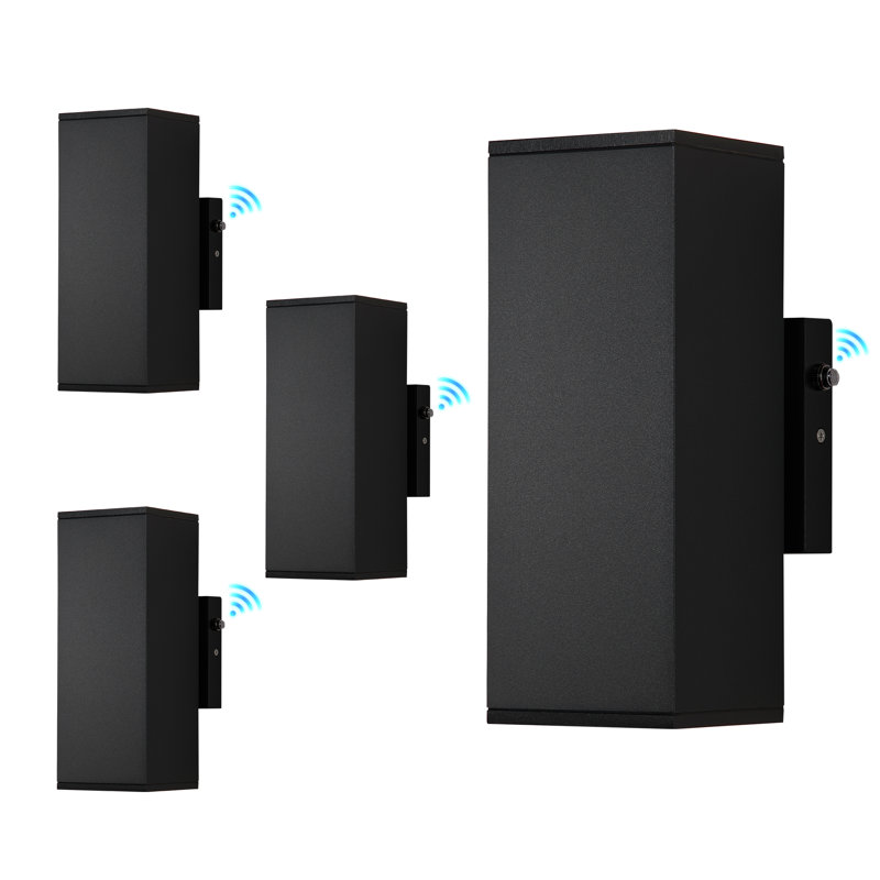4-Pack Dusk-to-Dawn Outdoor Wall Lights, LED Up & Down Lighting, IP65 Waterproof Outdoor Wall Sconces