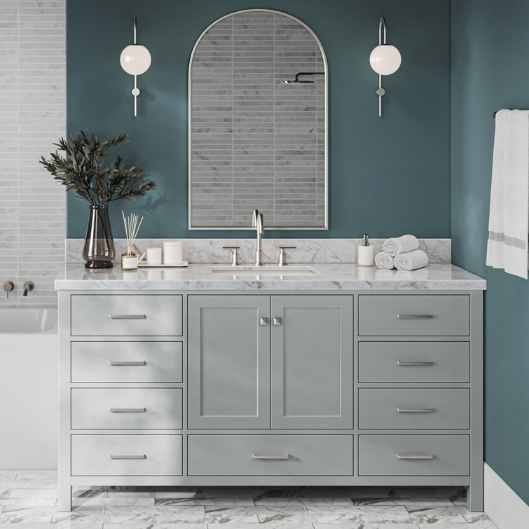 ARIEL Cambridge 60-in White Bathroom Vanity Base Cabinet