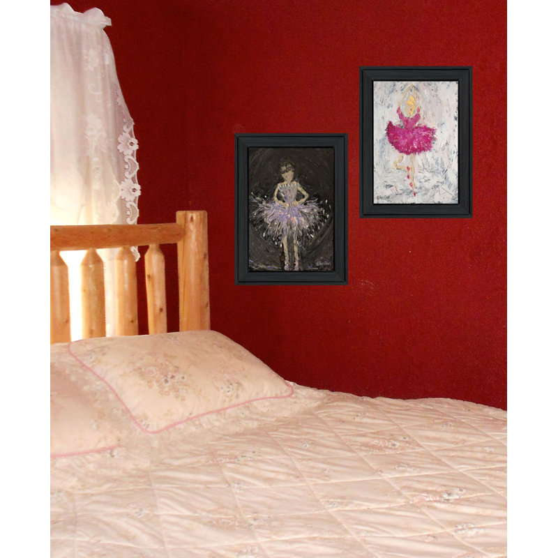 «Red Ballerina Dancers», art mural encadré rouge pour le salon, reproduction d'art mural pour la maison, art mural de chambre à coucher par Roey Ebert