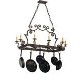 Tourelle Steel Handcrafted Rectangle Chandelier Pot Rack