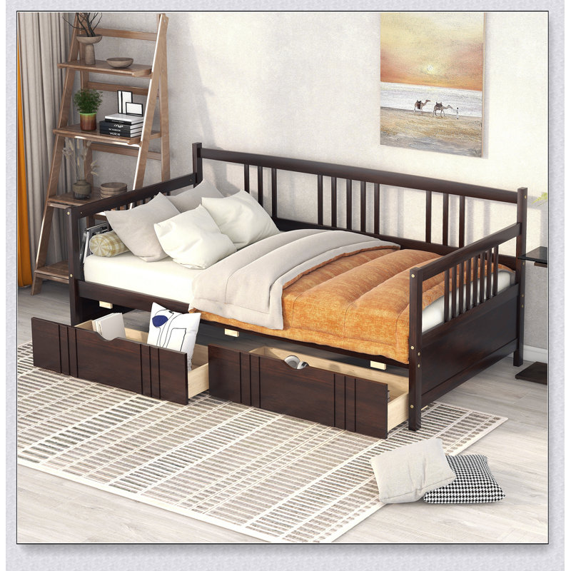 Daybed Wood Bed With Two Drawers