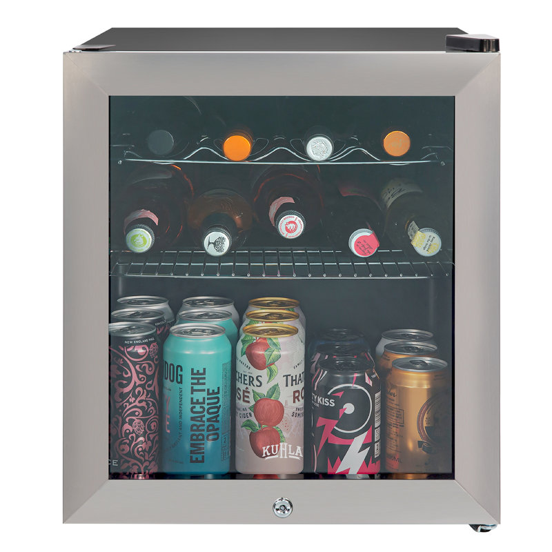 Kuhla KBC2SS 62L Lockable Glass Door Beer, Wine and Drinks Cooler in Stainless Steel