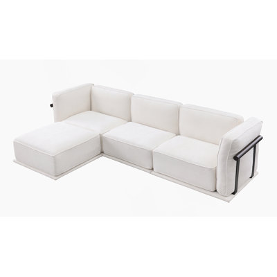 4-Seater Modular Fabric Sofa, Including A Corner Module And Multiple Independent Seating Areas