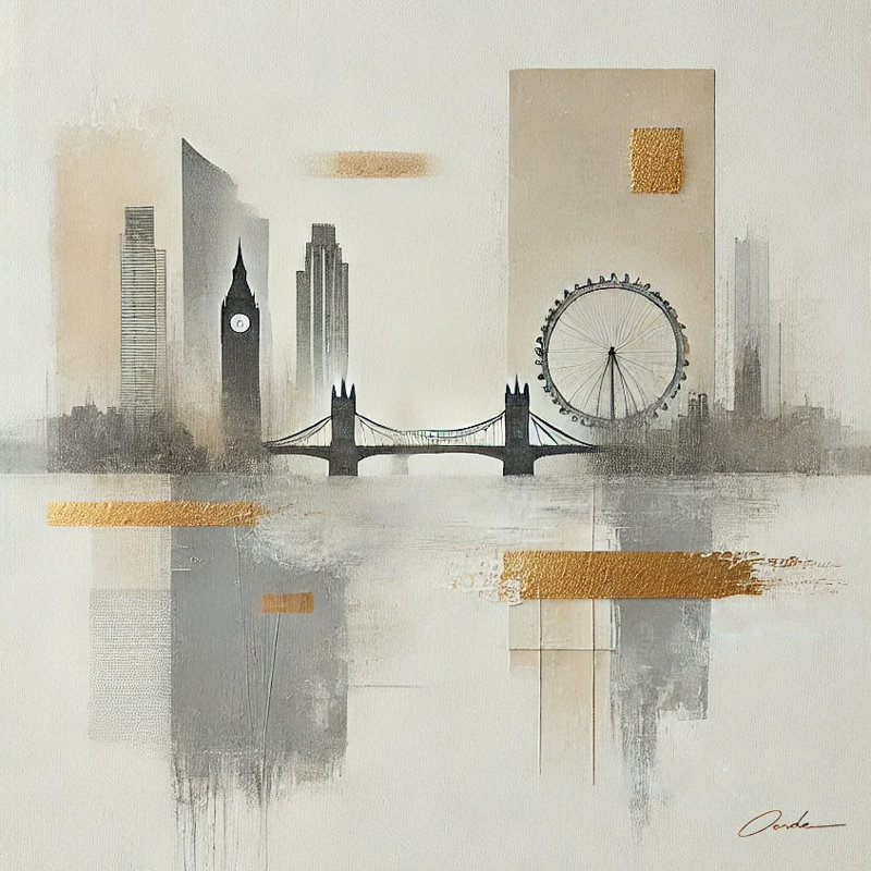 Reproduction d'art sur toile London Landmark Gold - art moderne, H 12 po x l 12 po x P 1 po