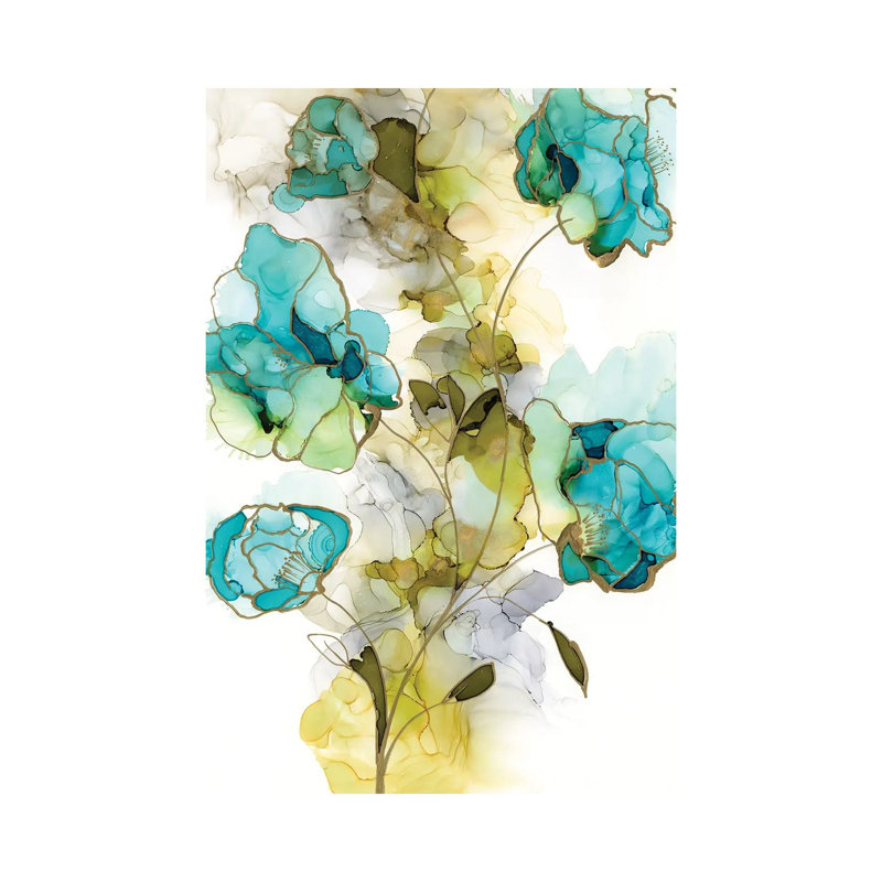 Flower Facets II by Jennifer Goldberger - Wrapped Canvas Painting, 66.04 cm H x 45.72 cm W