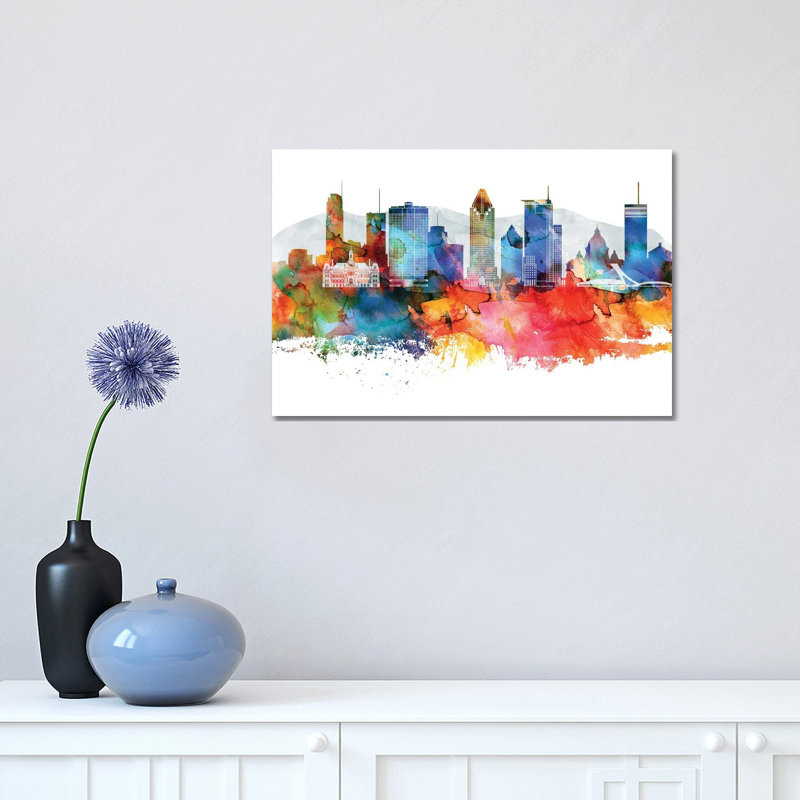 Montreal Skyline 1 Piece Wrapped Canvas Painting, 30.48 cm H x 45.72 cm W
