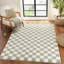 Machine Washable Shaggy Boho Grass Green Area Rug-2081002744