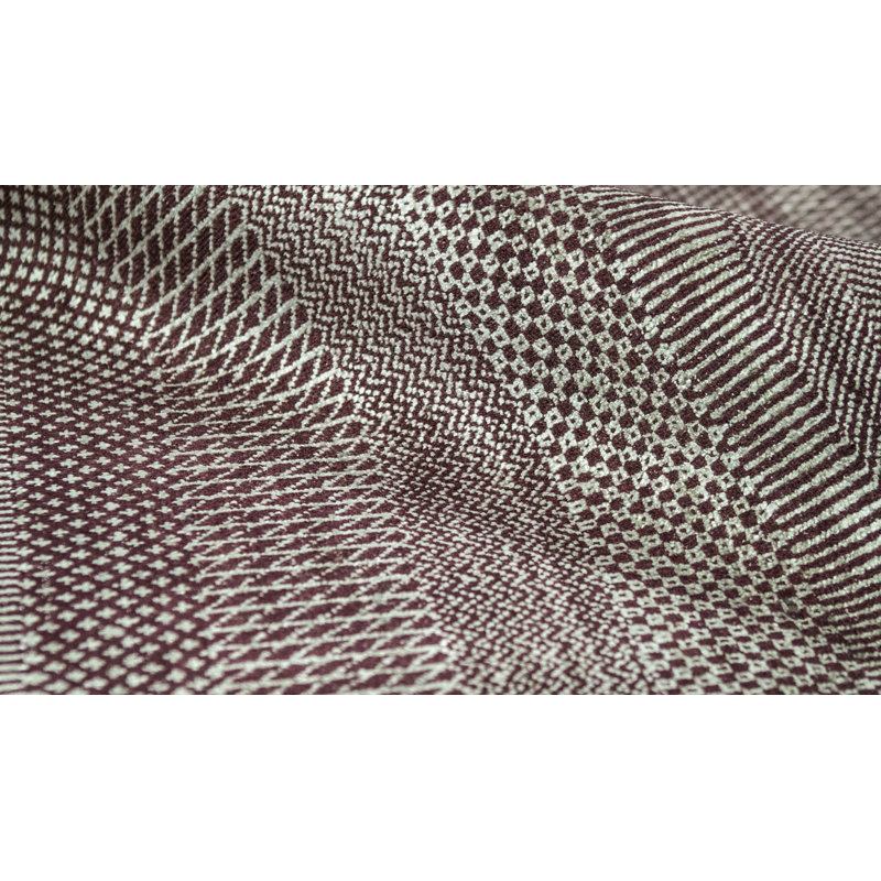 Striped Area Rug in Wine/Silver/Gray