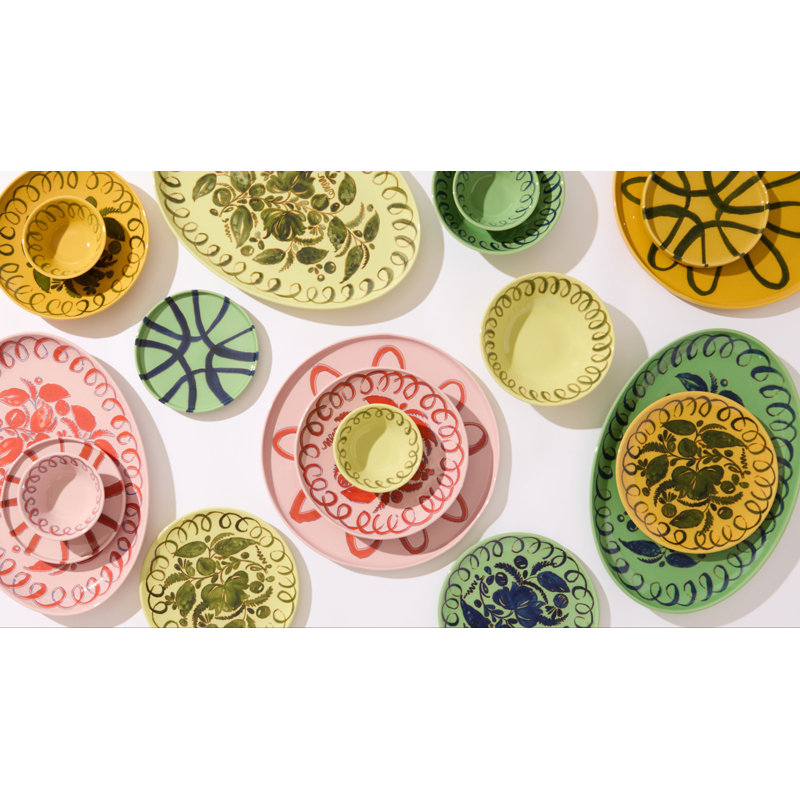 Amalfi Dessert Plate - Mustard - 9.1", Lime