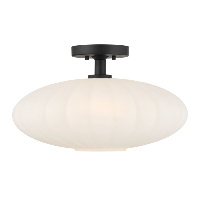 Plafonnier 1 lumière Mason en noir mat, Noir mat