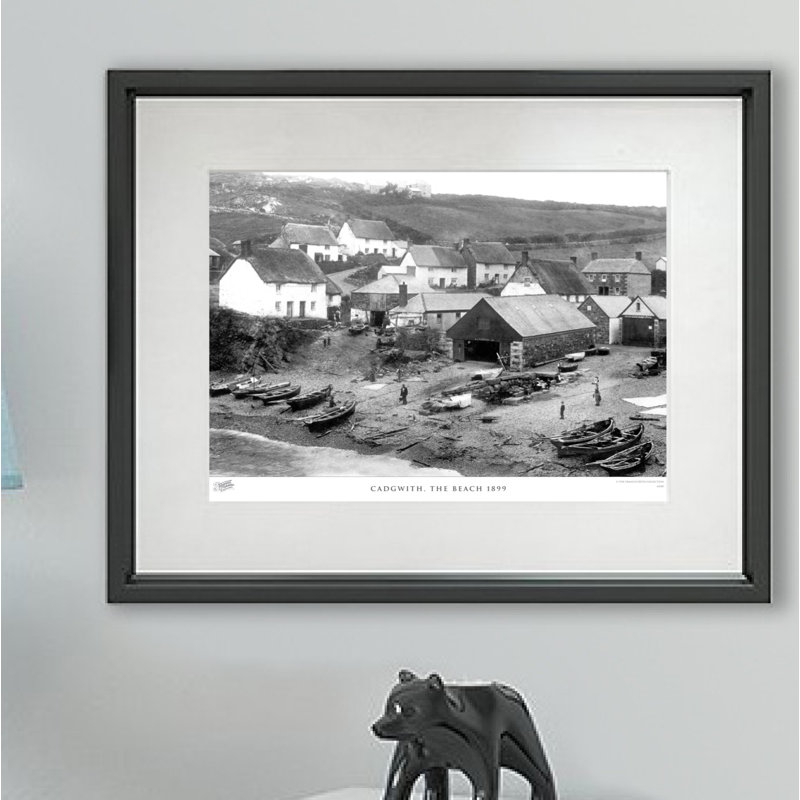 Cadgwith, The Beach 1899 - Single Picture Frame Print on Wood, 60cm H x 80cm W x 2.3cm D