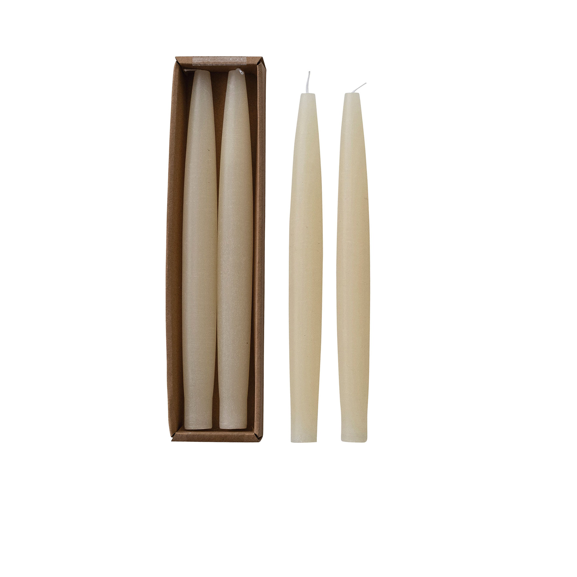 2-Piece Unscented Taper Candles, Cream