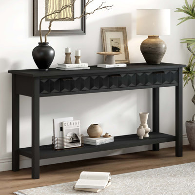 Stylish Console Table with Honeycomb Fronts and Solid Fir Legs